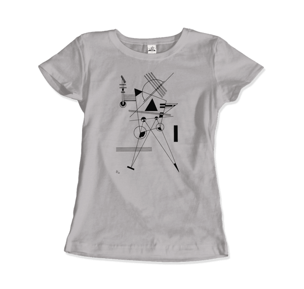 Wassily Kandinsky - Drawing for Point and Line 1925 Artwork T-Shirt - Women / Silver / Small - T-Shirt
