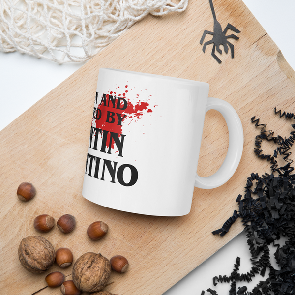 Written and Directed by Quentin Tarantino (Bloodstained) Mug - [variant_title] by Art-O-Rama