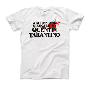 Written and Directed by Quentin Tarantino (Bloodstained) T-Shirt - Men / White / Small by Art-O-Rama
